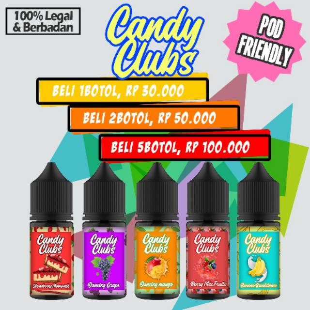 Liquid Candy Club Salt Dan Pod Zero Nicotine Shopee Indonesia