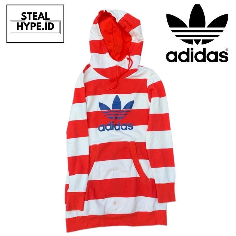 ADIDAS HOODIE STRIPES RED VINTAGE / HOODIE ADIDAS / HOODIE ADIDAS RETRO