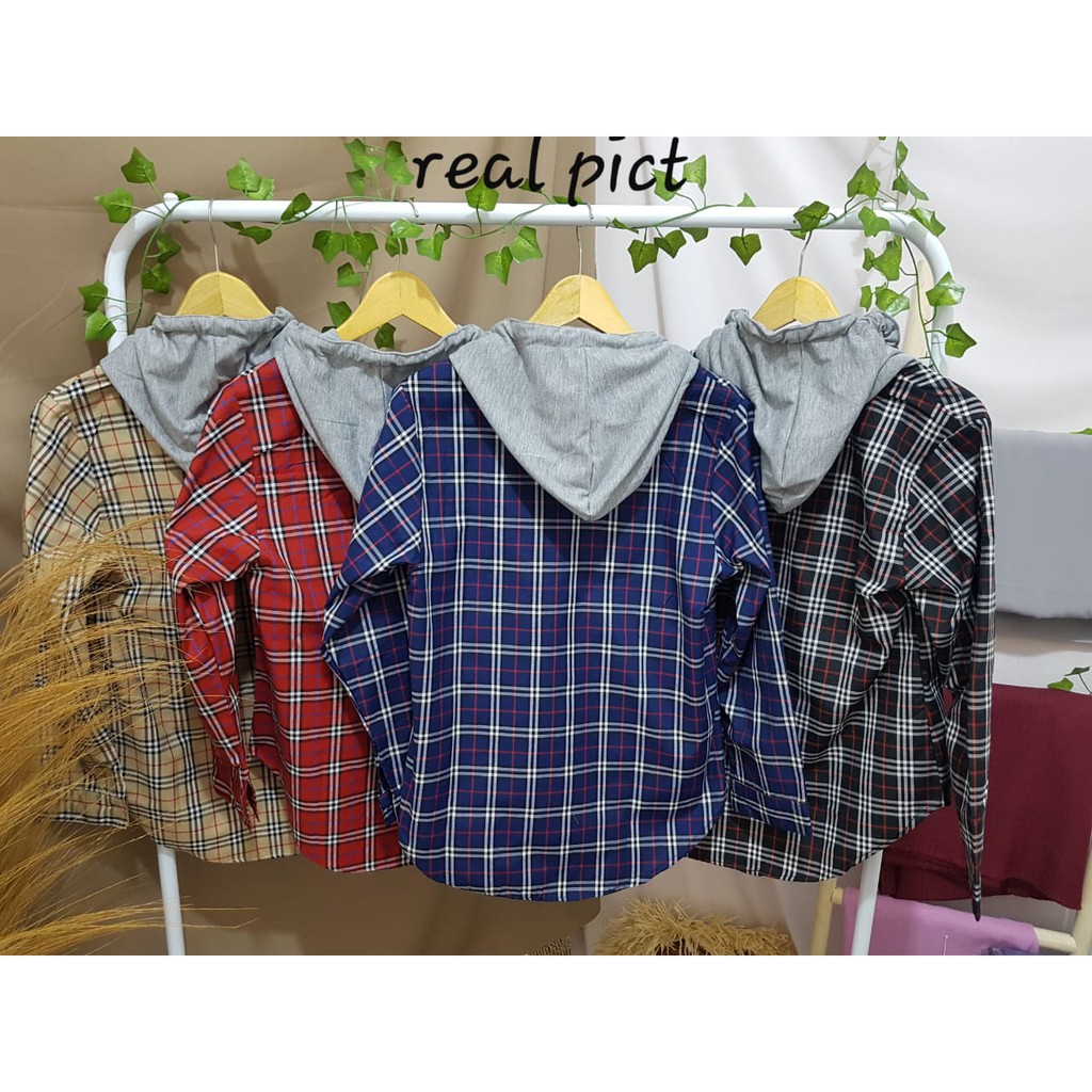 KEMEJA KOTAK BB ATASAN WANITA DENGAN HODIE/KEMEJA BASIC/KAMEJA WANITA-7