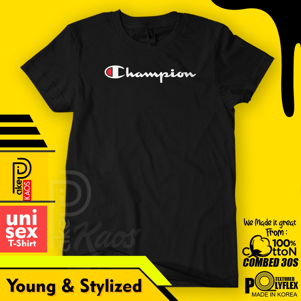  Kaos  Baju Champions Sablon  Distro Cotton Combed  30S  