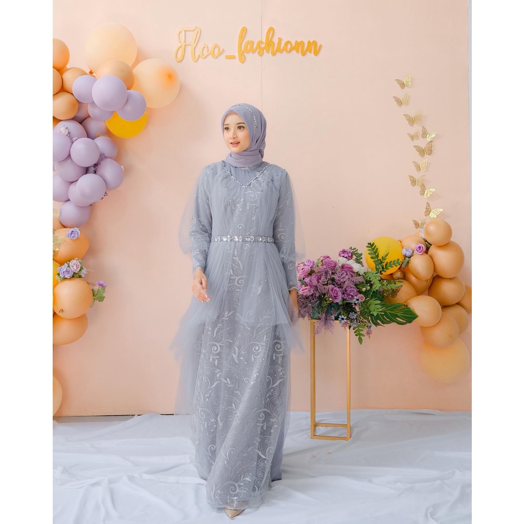 NEW COLLECTION - RINDA DRESS SERIES MAXY PREMUM GAMIS BRIDESMAID PESTA VIRAL BROKAT MIX TULLE REMAJA FULL FURING GAMIS KONDANGAN