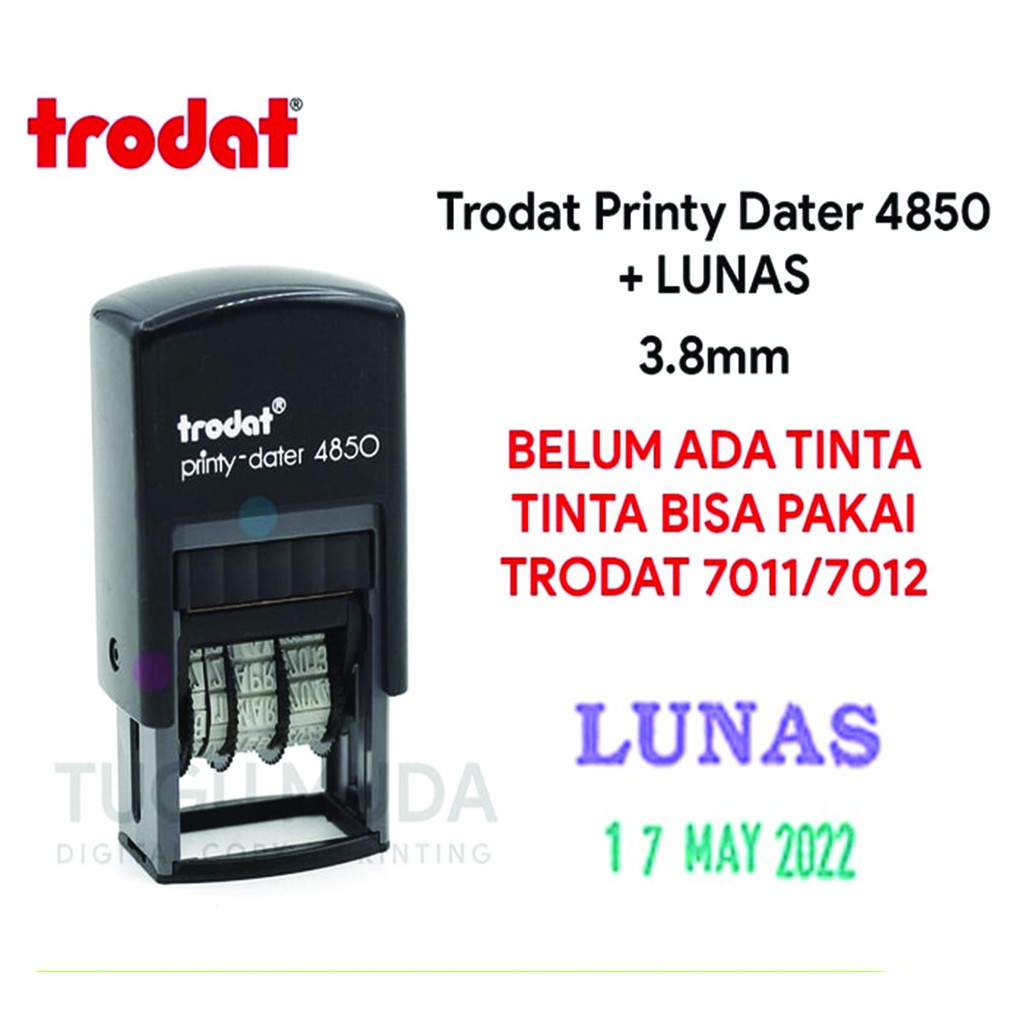 

Trodat Printy Dater 4850-Stempel LUNAS Tanggal Otomatis 3.8mm - Tanpa Tinta
