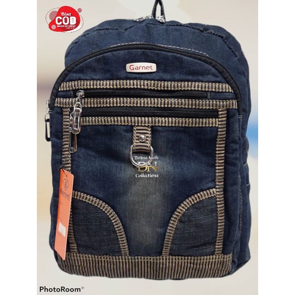 Tas ransel wanita bahan jeans