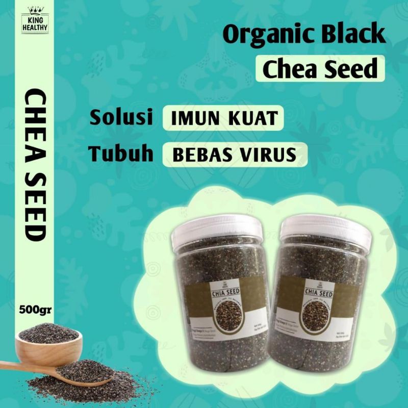 

obat herbal kesehatan peningkat imun organic black chea seeds kemasan 500 gram