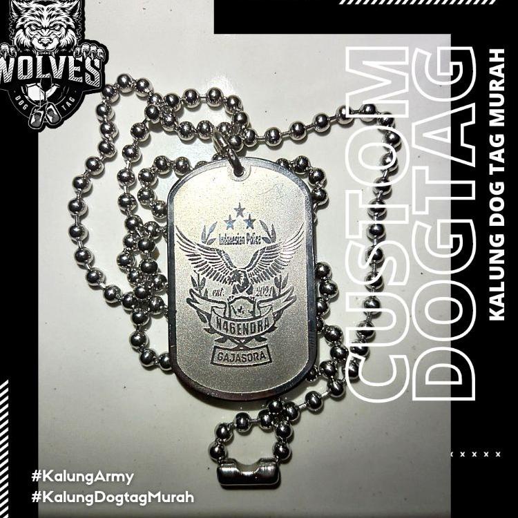 Top Produk.. Kalung dogtag logo N46ENDRA GAJA50RA /  Kalung Nagendra gajasora / Kalung Polisi / Dog 
