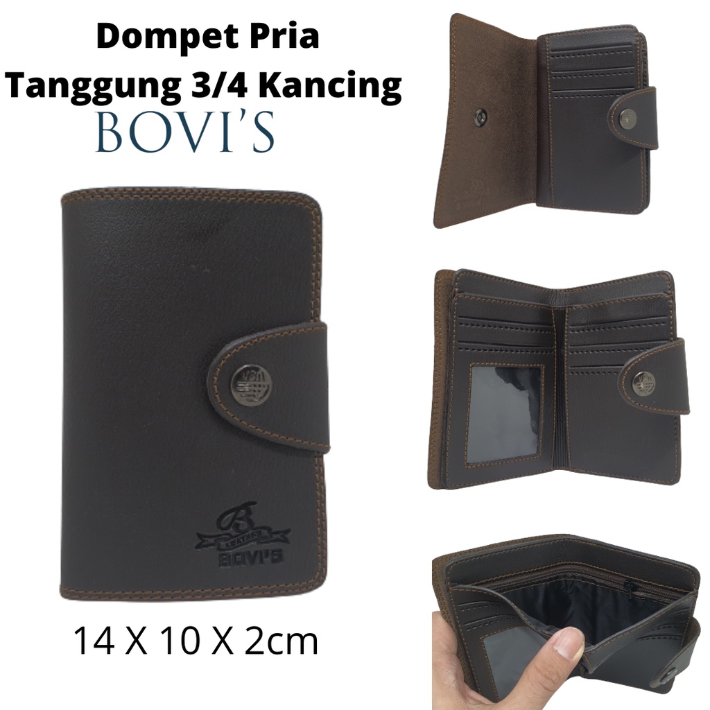 Dompet Pria Cowok Laki Dewasa Bovis Tanggung 3/4 Kancing Original Garut Harga Murah Kualitas Distro Model Keren Terbaru Kekinian