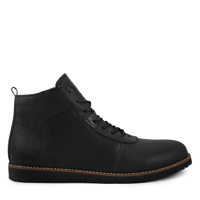 Boots Kulit Asli Sepatu Pria Sauqi Hitam Boots Work NVM High Quality