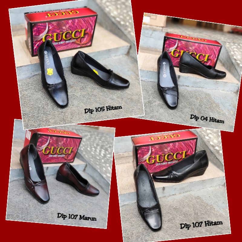 Sepatu wedges kulit sol DLP ( wedges 5 cm)