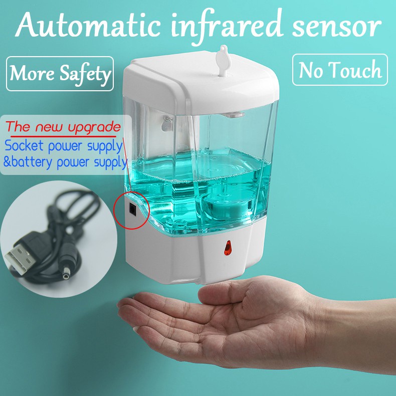 1pc Dispenser Sabun / Hand Sanitizer Otomatis Sensor Sentuh Kapasitas 700ml Untuk Kamar Mandi / Dapur