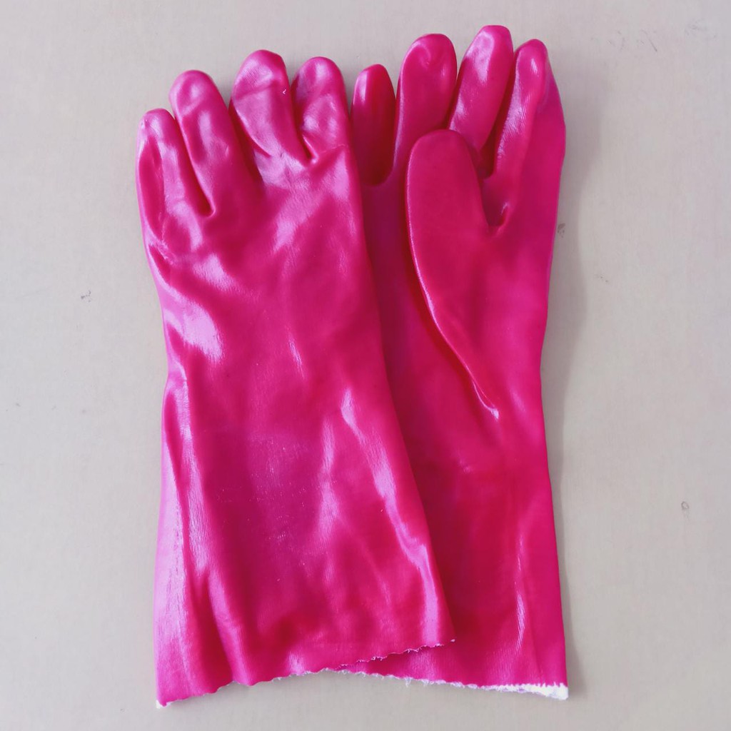 Sarung tangan PVC RED GLOVE 35 CM murah/ Sarung Tangan PVC terlaris