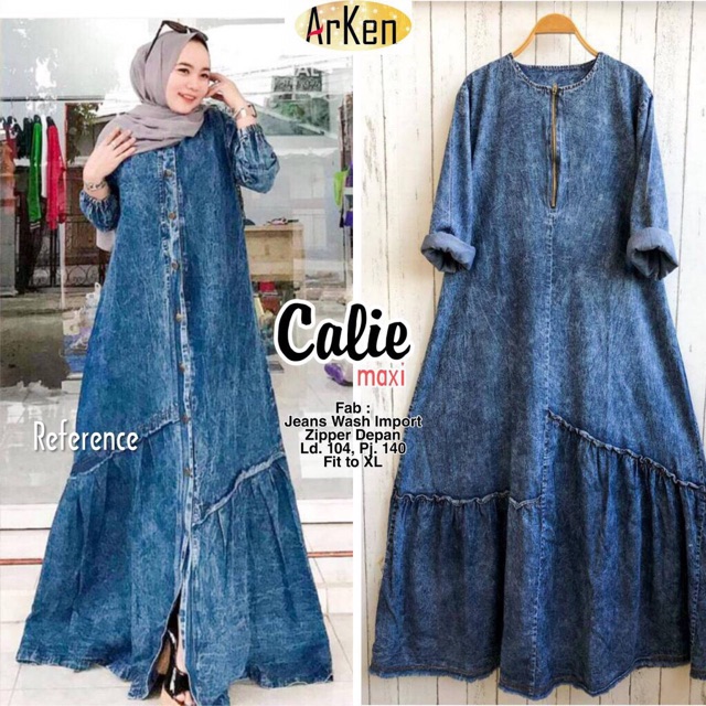 CALIE MAXI DRESS JEANS ORIGINAL ARKEN