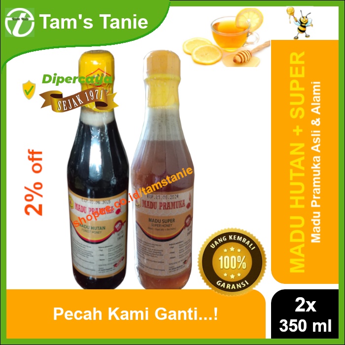 

Paket Hemat Madu Pramuka Alami - Madu Hutan + Super (2 x 350 ml)