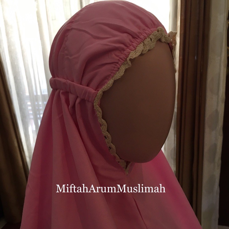 Mukena Anak Katun Polos Renda 7-12th