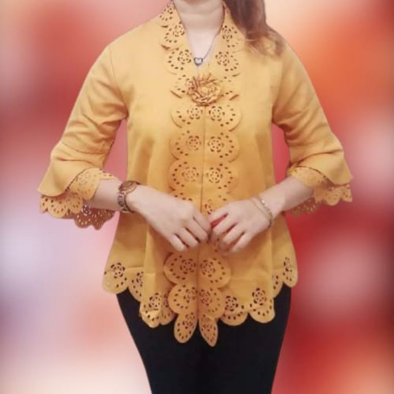 Promo Blouse Kebaya Encim Senada Modern Katun Laser Import