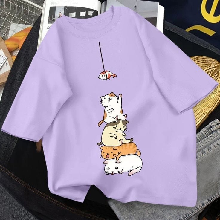 MYSTIQUE.ID-BAJU KAOS CAT T-SHIRT LUCU DAN AESTHETIC