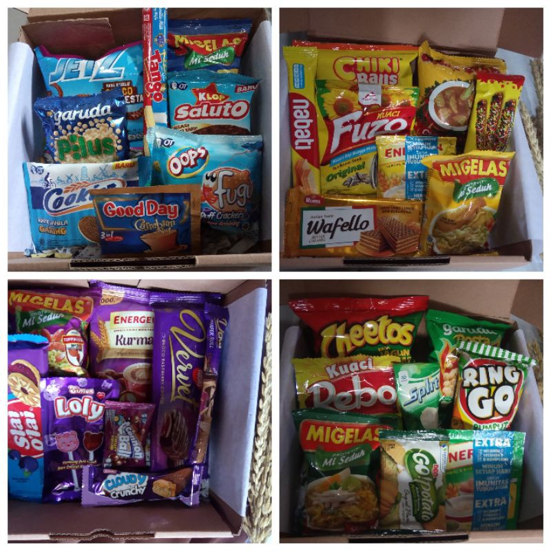 

SNACK BOX,GIFBOX,KADO ULTAH,KADO WISUDA,KADO ANNIVERSARY MURAH,PAKET SNACK