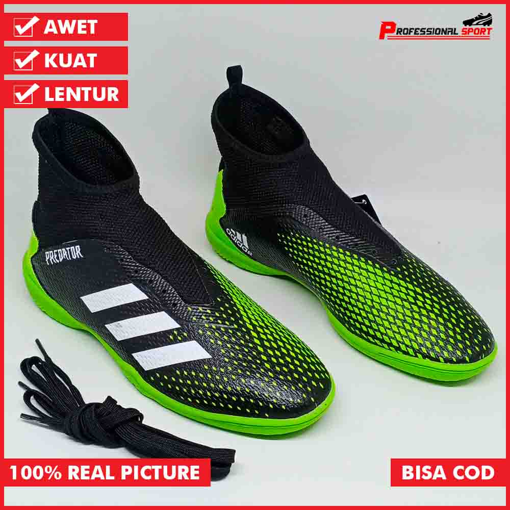SEPATU FUTSAL ADIDAS PREDATOR KUALITAS PREMIUM - HITAM HIJAU