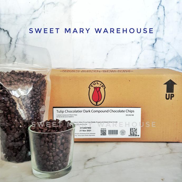 

Tulip Dark Chocolate Chips 1kg Cokelat Chip Coklat MURAH