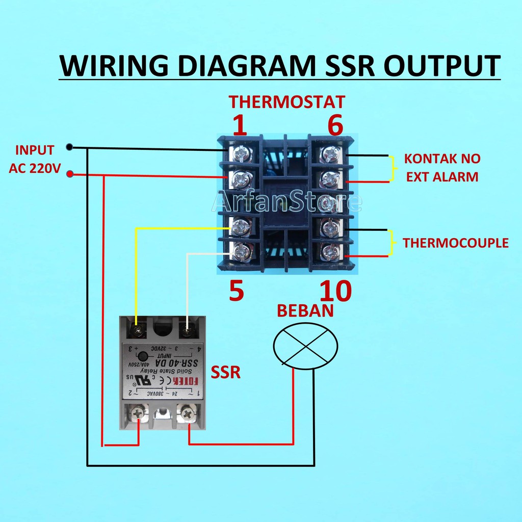 Thermostat PID REX-C100 Digital Controller + Thermocouple SSR Output