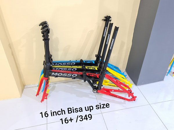 Frame Folding Bike Seli Sepeda Lipat Alloy Mosso F3 discbrake Size 16 inch bisa upgrade 349 ..