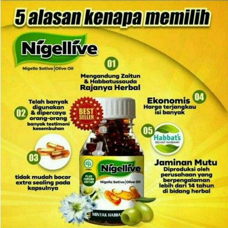 Nigelive Habatussauda + Zaitun 200 Kapsul