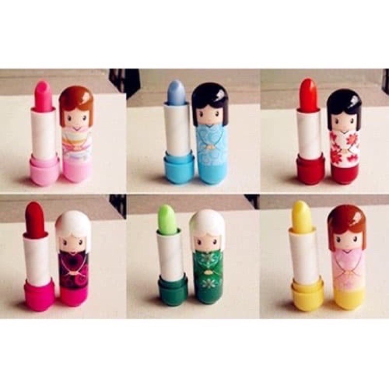 ✿ELYSABETHME✿ lip balm boneka jepang lipgloss lips pelembab bibir untuk anak dan dewasa