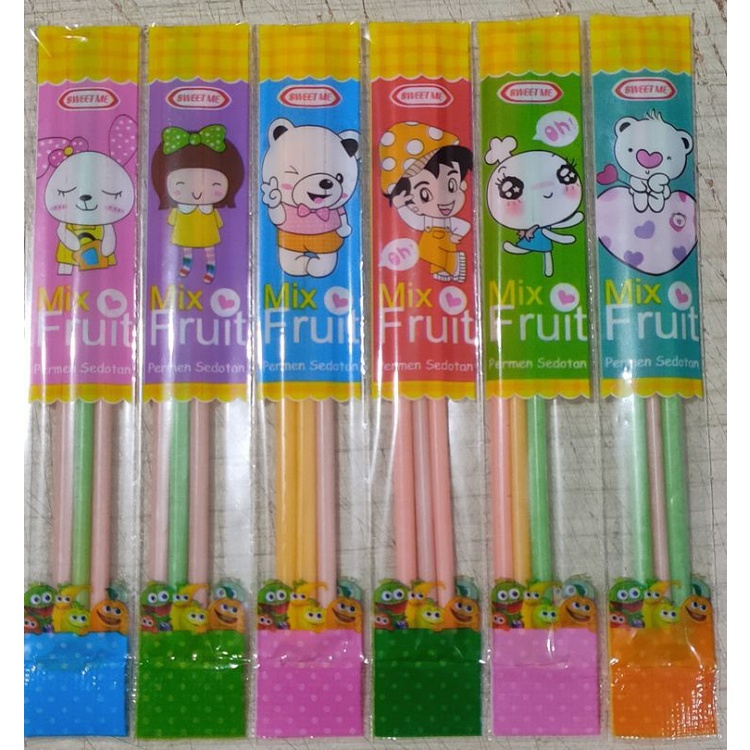 Makanan anak jajanan Jadul Permen Sedotan mix fruit