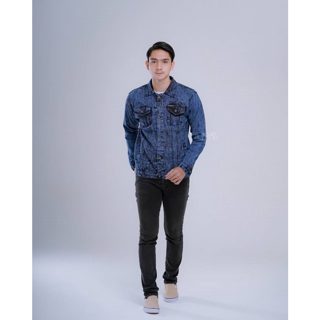 JAKET JEANS SANDWASH UKURAN JUMBO L XL DAN XXL PREMIUM TERKINI [BISA COD]