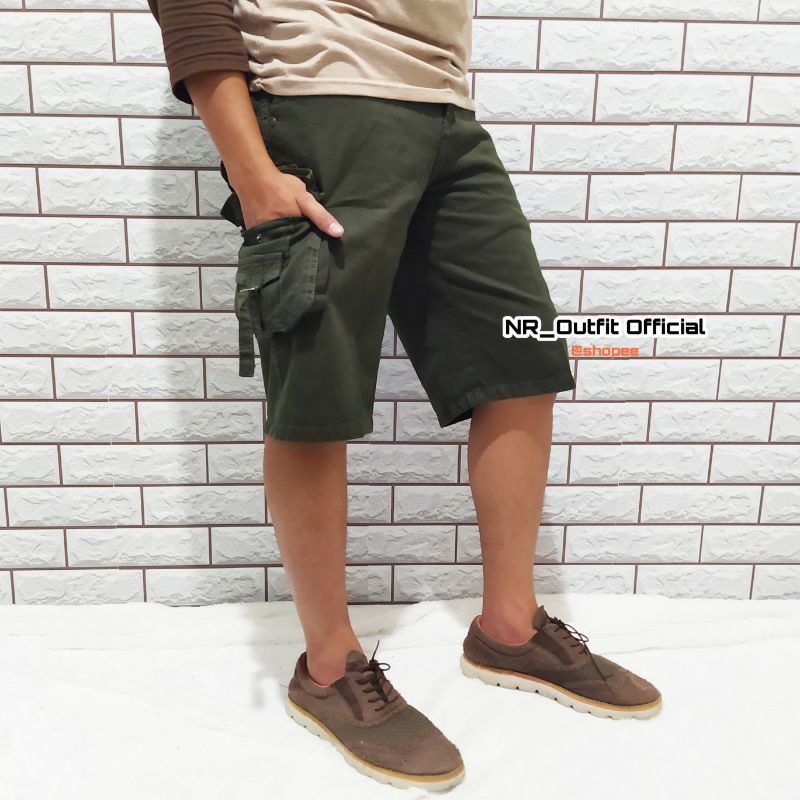 Celana Cargo Pendek Pria Kargo 7/8 Big Size 27-44 Kempol Cowok Tactical Army Pendaki Jumbo DKVR NR_Outfit Official COD