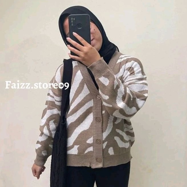 CARDIGAN RAJUT MOTIF Zebra | OUTER OUTWEAR KNIT PREMIUM MOTIF