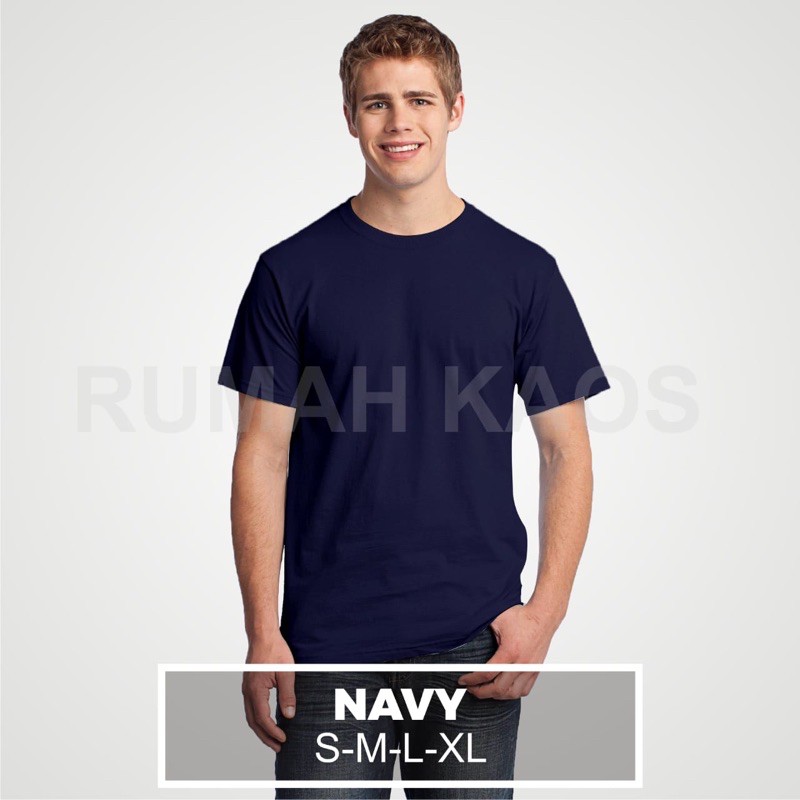 KAOS POLOS LENGAN PENDEK COTTON COMBED 30S-NAVY