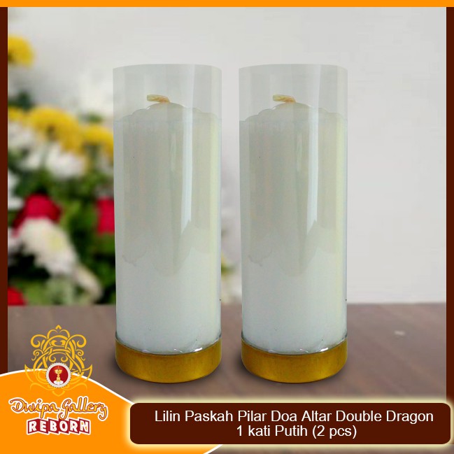 Lilin/Candle Puja Paskah Pilar Doa Altar DD 1 kati Putih (2 pcs)