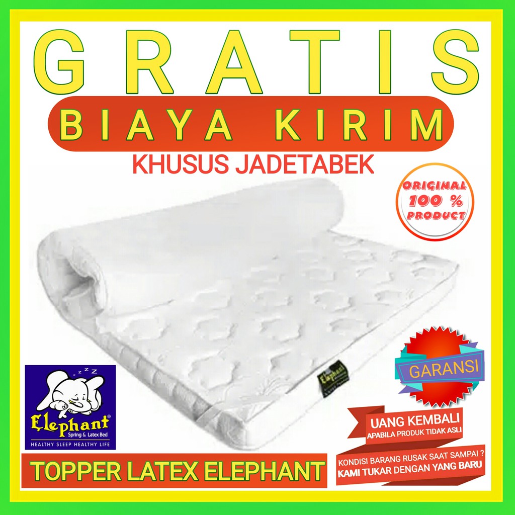 Topper Elephant Latex 120 x 200 10 cm - Double Matras Matres Springbed Khusus Jabodetabek