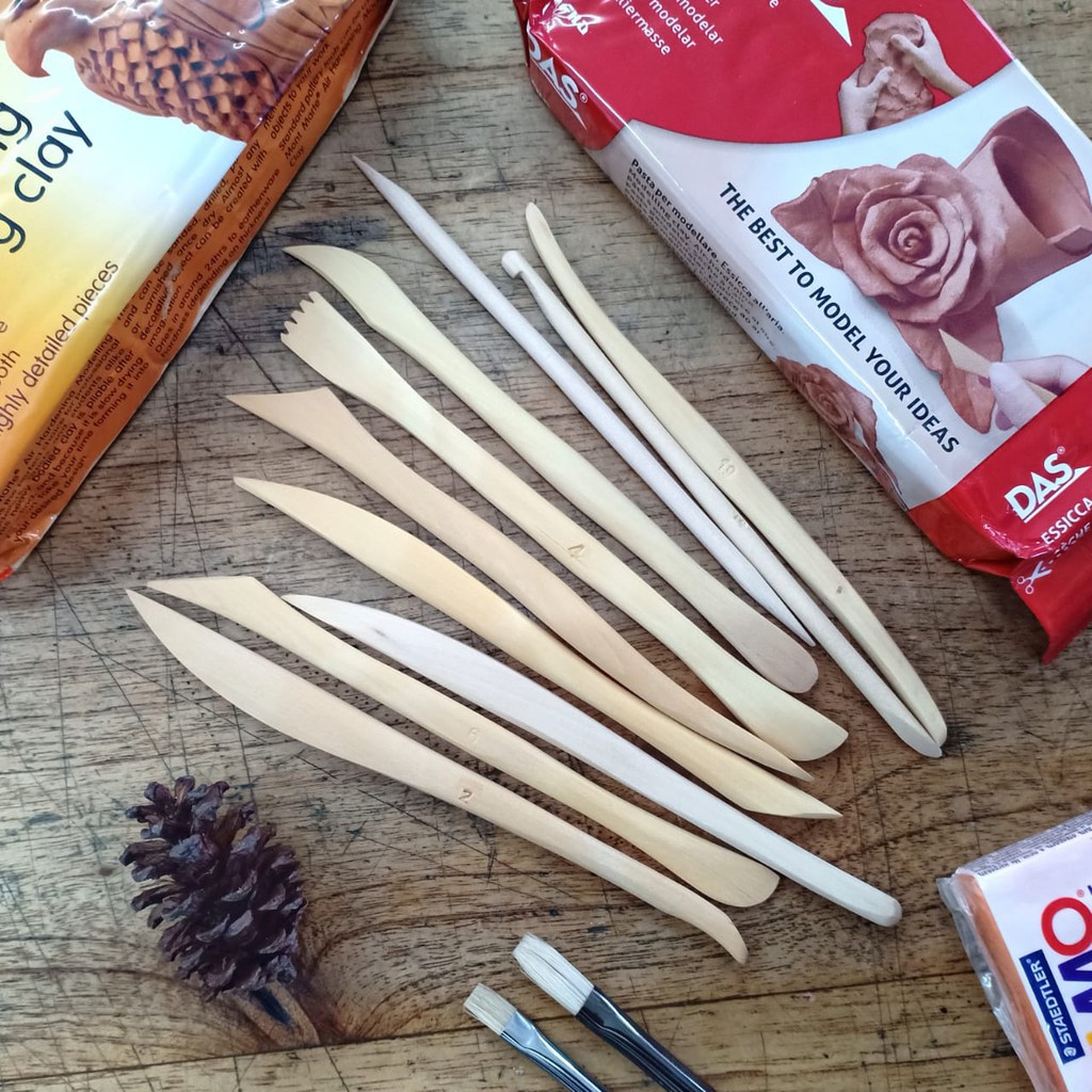 V-TEC Clay Knife Kayu NS036-10B/6 Set 10 pcs /  Tool  Kayu / Clay Tool