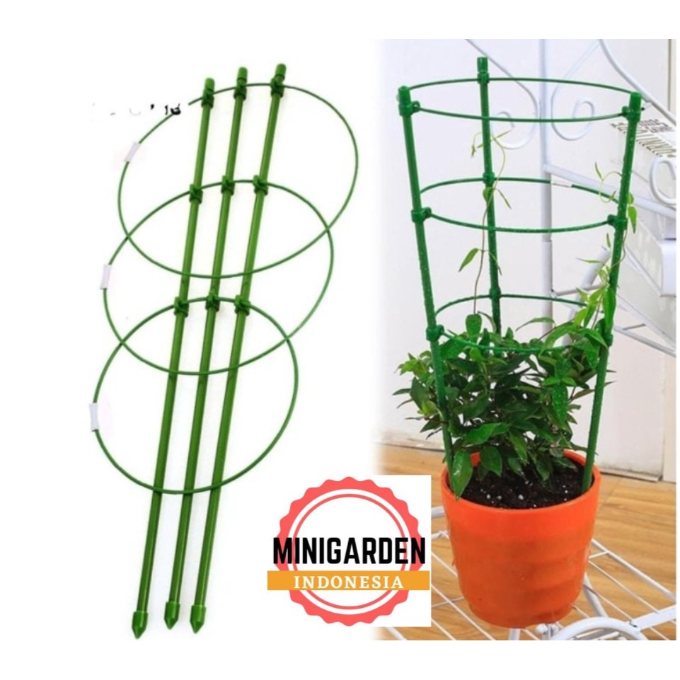 FLOWER SUPPORT 75 cm green tower ajir melingkar penyangga tanaman merambat