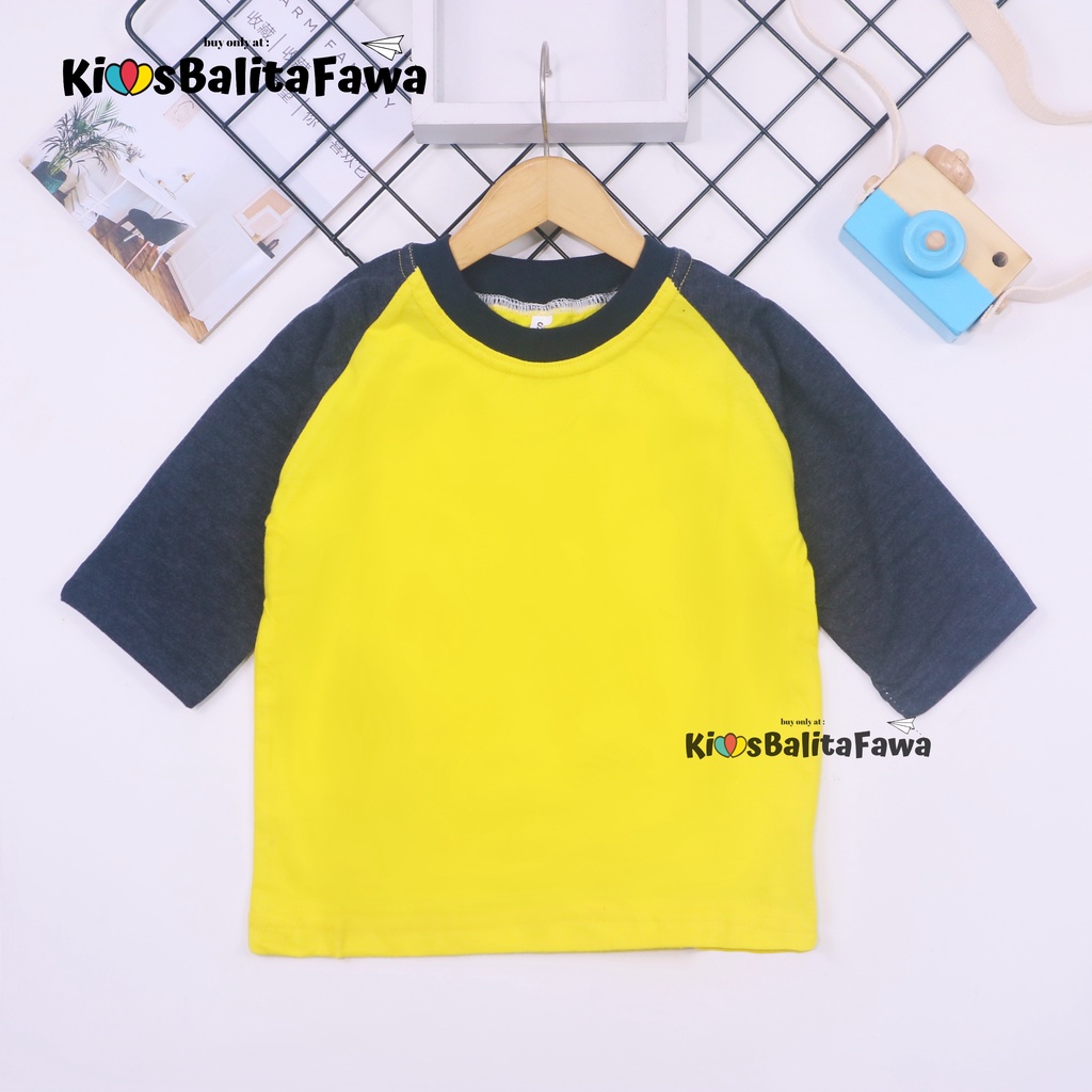 Kaos Reglan POLOS uk 4-5 Tahun / Baju Adem Atasan Lengan Panjang Laki Perempuan Kaos Murah Babycinnamon