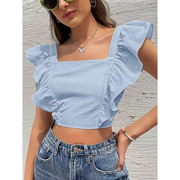 top linen ruffel NK/tank top linen