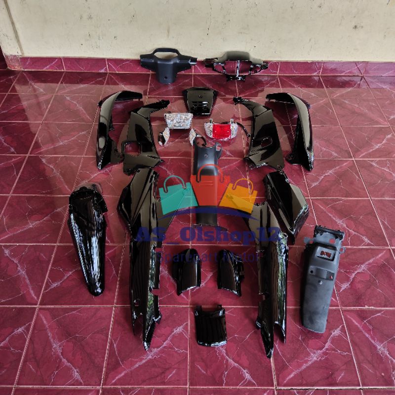 FULL BODY HALUS KASAR PLUS 1 SET LAMPU SUPRA X LAMA HITAM