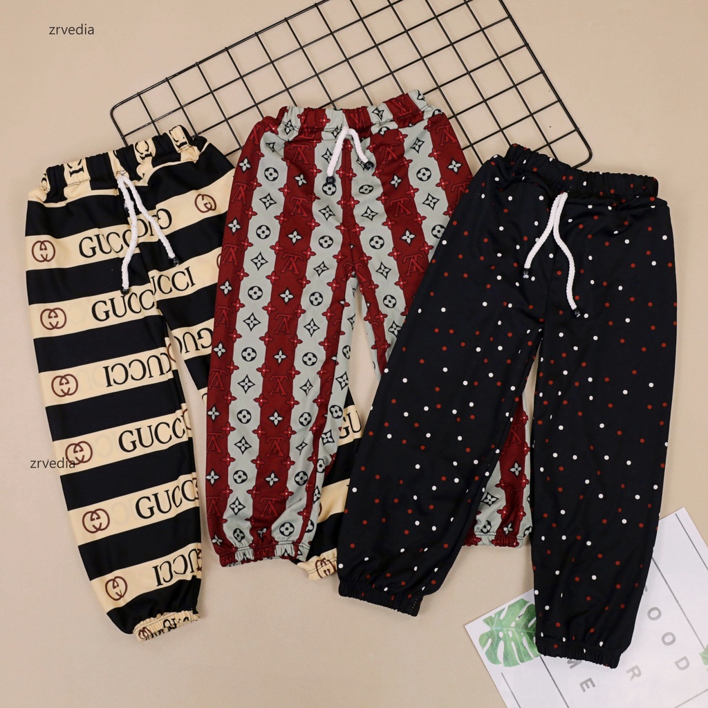 Jogger Motif Uk 5-6 Tahun / Celana Panjang Jogger Pants Anak Perempuan Cewek Adem Murah Grosir