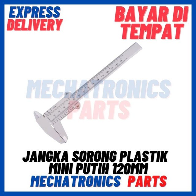 [DEV-9347] JANGKA SORONG PLASTIK VERNIER CALIPER PLASTIK SKEKMAT SIGMAT MINI PUTIH 120MM