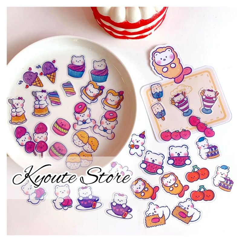 

Sticker Pack Cute White Bear Activity Scrapbook DIY Bujo Planner Journal Diary Kalender