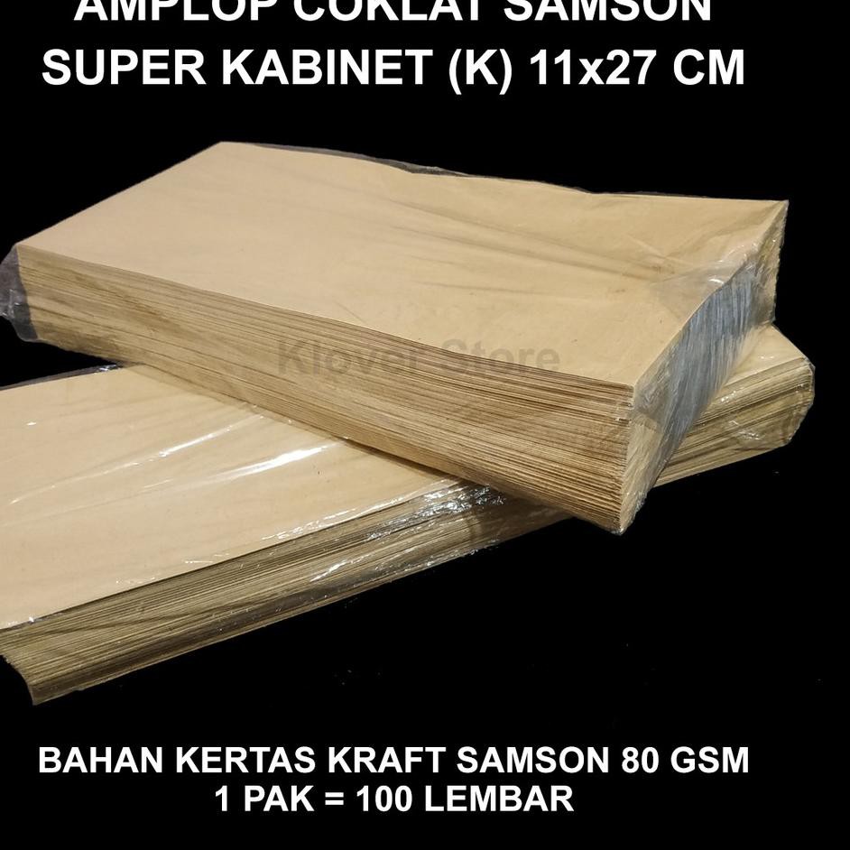 

yk➦ Amplop Coklat B Samson Kraft 11x27 cm Super Kabinet (K) 80gsm SKB 80gr Uang Bungkus Packing Kema