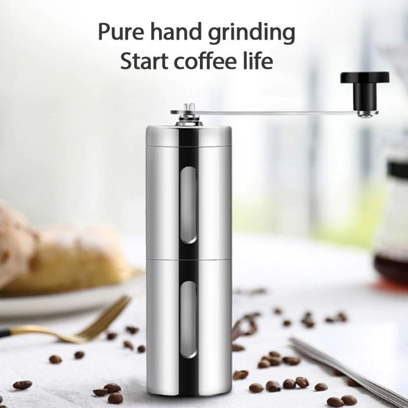 COD Alat Penggiling Kopi Manual Coffee Grinder Bahan Stainless Steel - Hitam