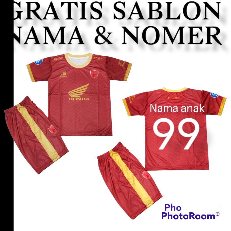 SETELAN BAJU BOLA ANAK PSM MAKASSAR UMUR 5-12 THN