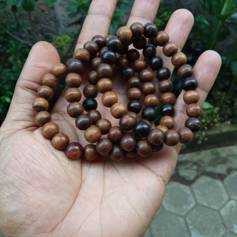 Gelang kayu sulaiman/ tengsek/tesek sulaiman 8mm | ready bahan tongkat nagasari tasbih galih asem ge