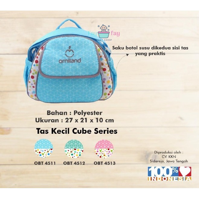 Omiland Tas Bayi Kecil Cube Series OBT4511/ Tas perlengkapan Bayi Omiland/ Diaper Bag Bayi Kecil