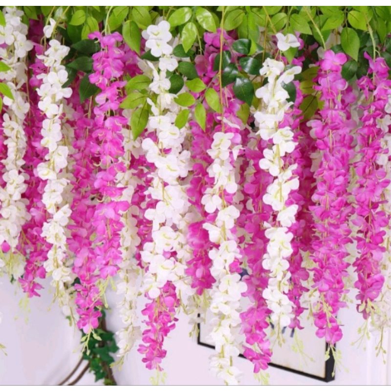 bunga wisteria jumbo artificial pertangkai