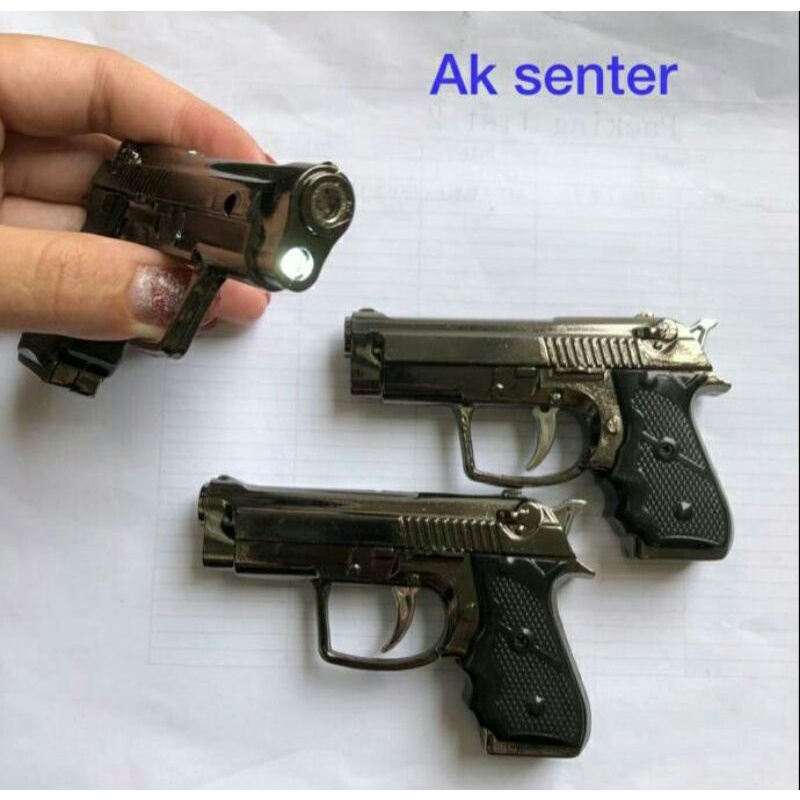 Cod Korek Api Bara Gas Pistol AK laser//Korek Unik