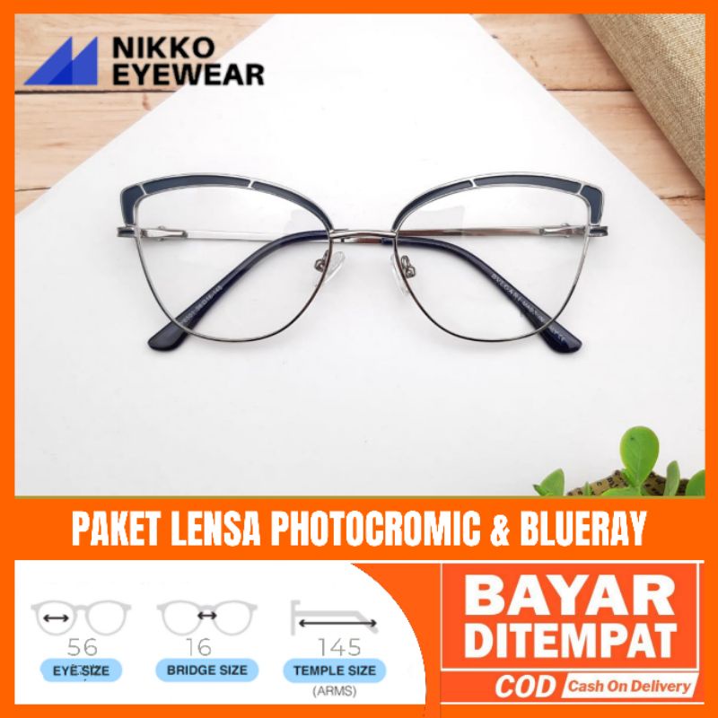 Paket Kacamata 6501 Lensa Antiradiasi Photocromic Blueray