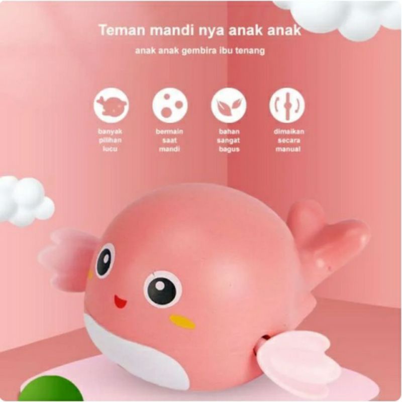 ~ PIYOSHI08 ~ Mainan Mandi Lucu Untuk Anak Bayi Bentuk Ikan Fish Dolphin Berenang / Toy Dolphin MA02